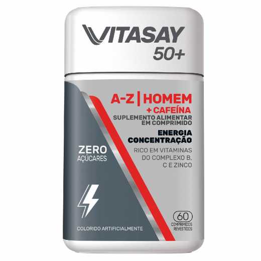 Suplemento-Alimentar-Vitasay-50--Homem-A-Z---Cafeina-com-60-comprimidos
