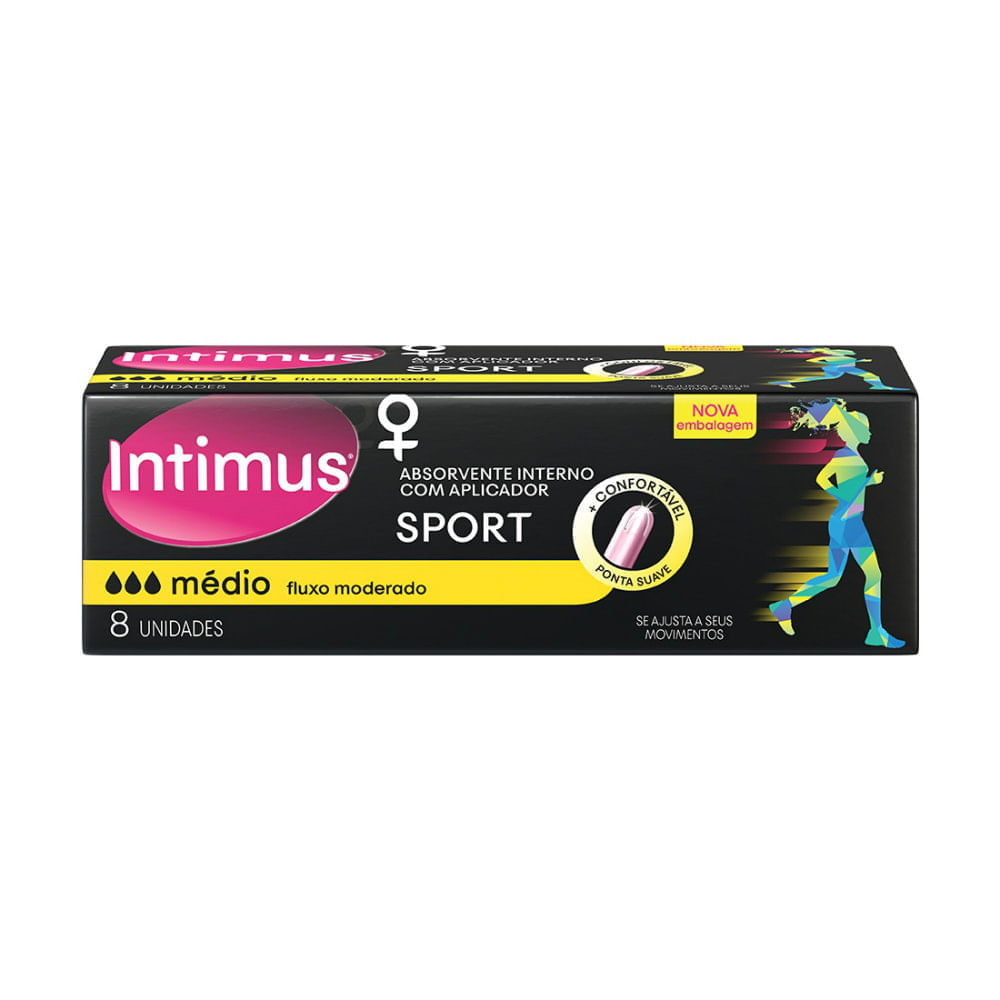 Absorvente-Interno-Intimus-Sport-Medio-Aplicador-com-8-unidades