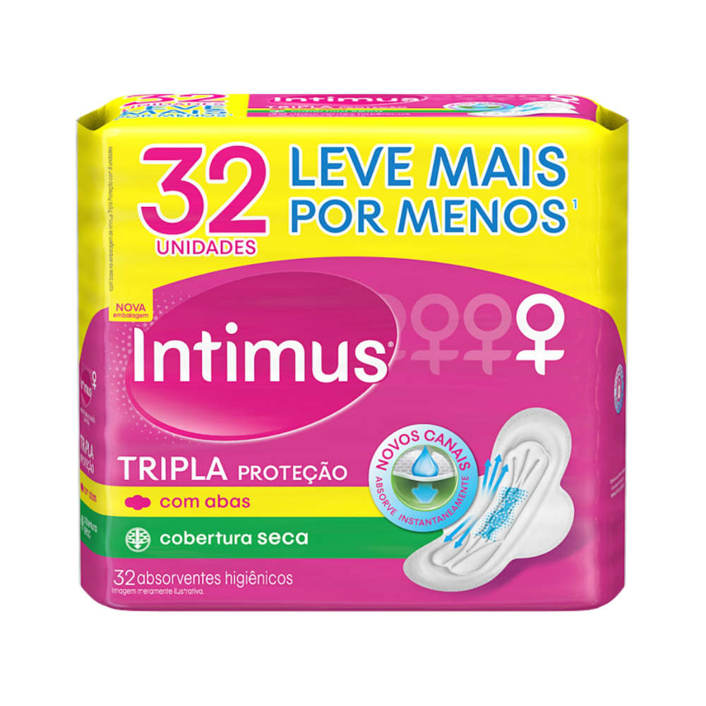 Absorvente-Intimus-Gel-Tripla-Protecao-Cobertura-Seca-Abas-com-32-unidades