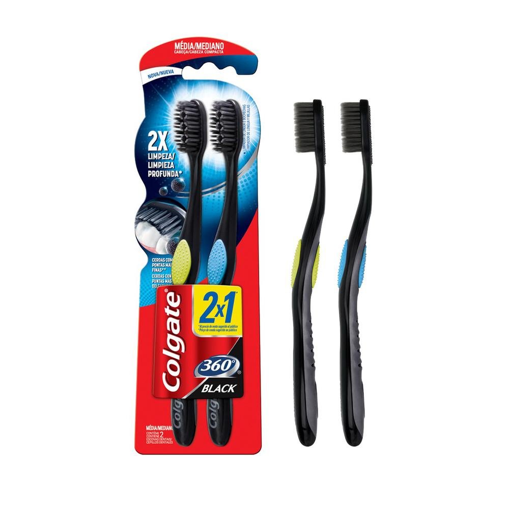 Kit-com-2-Escovas-Dentais-Colgate-360º-Carvao