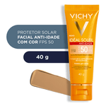 Protetor-Solar-Facial-Vichy-Ideal-Soleil-Anti-Idade-com-Cor-Fps50-40G