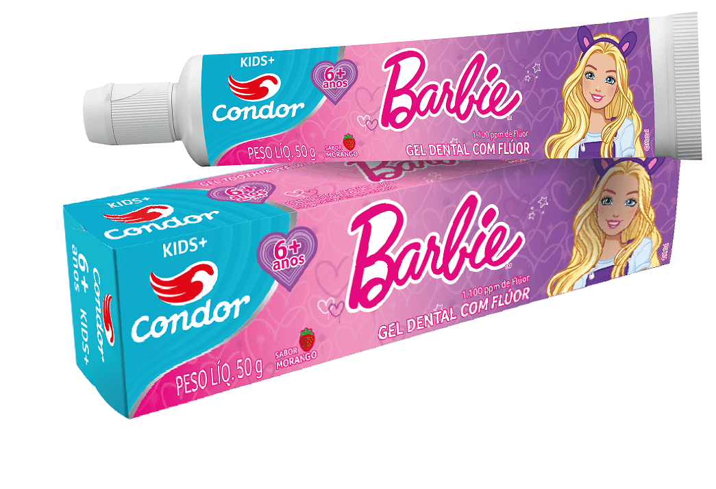 Gel-Dental-Condor-Barbie-com-Fluor-Morango-50G-