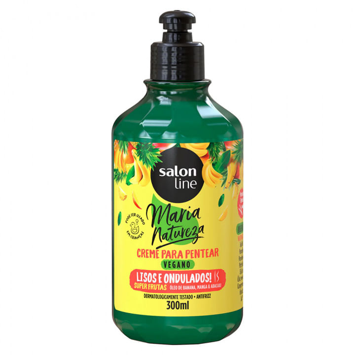 Creme-Pentear-Salon-Line-Maria-Natureza-Lisos-Ondulados-300Ml