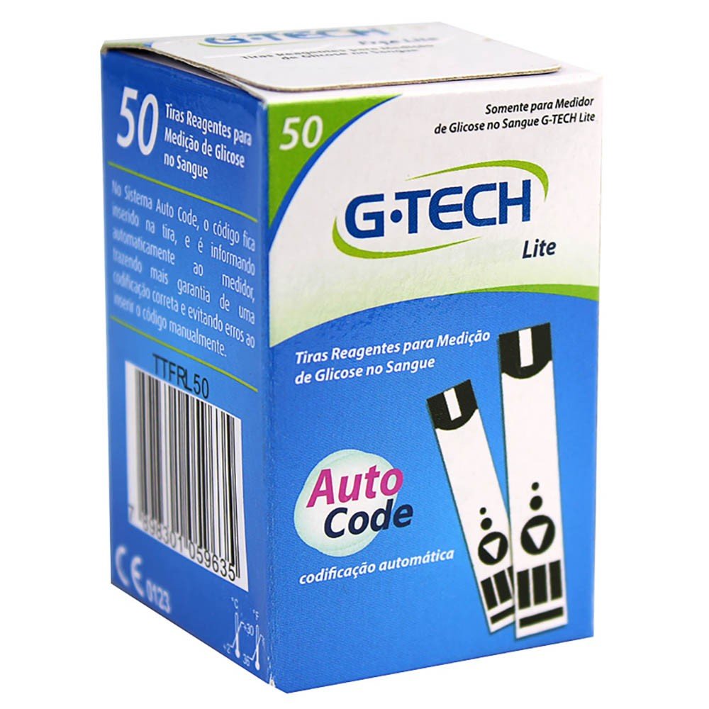 Tiras-Reagentes-para-Medicao-de-Glicose-G-Tech-Lite-Com-50-Unidades