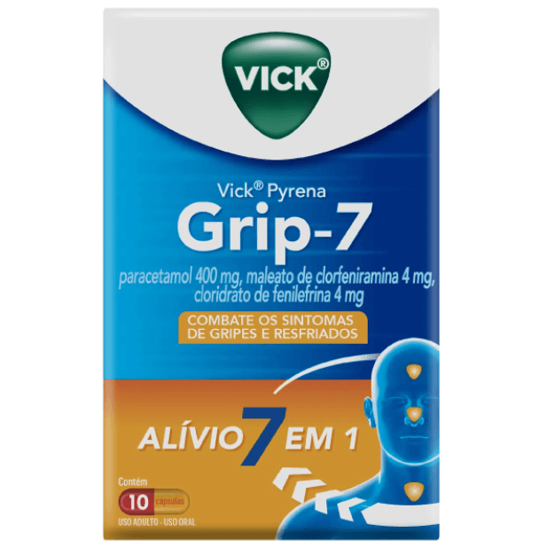 Vick-Pyrena-Grip-7-Com-10-Capsulas