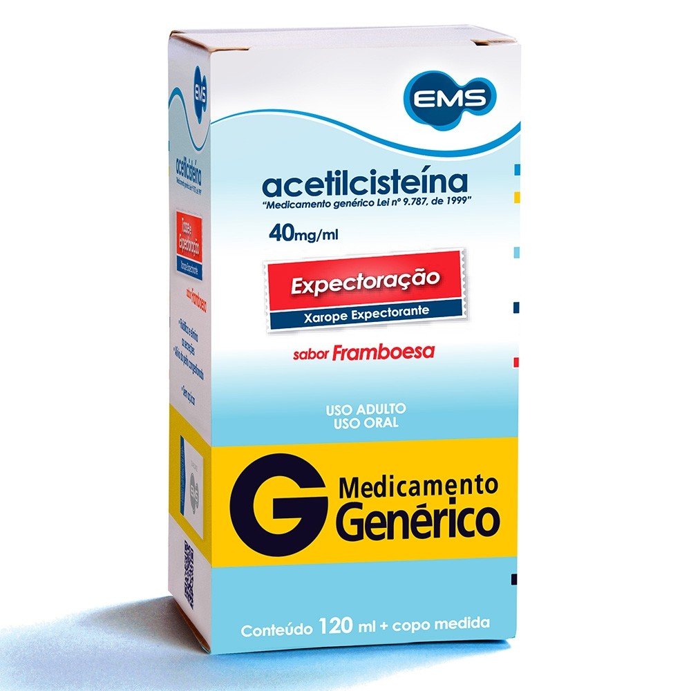 Acetilcisteina Xarope Adulto 40mg 120ml Genérico EMS - Pense Farma