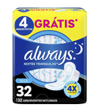 Absorvente-Always-Noites-Tranquilas-Cobertura-Seca-com-Abas-32-unidades