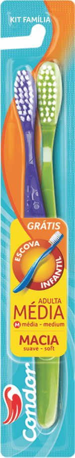 KIT-ESCOVA-DENTAL-MEDIA-CONDOR---GRATIS-ESCOVA-DENTAL-INFANTIL-MACIA--CORES-DIVERSAS-