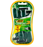 Aparelho-Descartavel-para-Barbear-Comfort-3-Sensitive-Bic-Cartela-Leve-4-Pague-3-Unidades