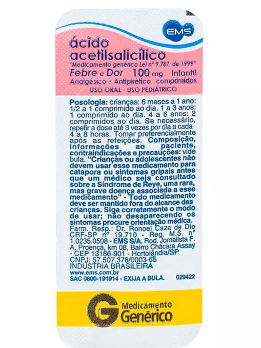 Acido-Acetilsalicilico-Infantil-Sabor-Morango-100mg-10-comprimidos-Ems