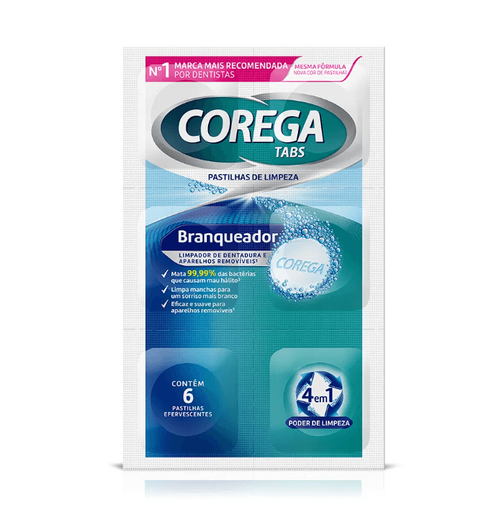 Corega Tabs Branqueador Com 6 Efervescente - Pense Farma