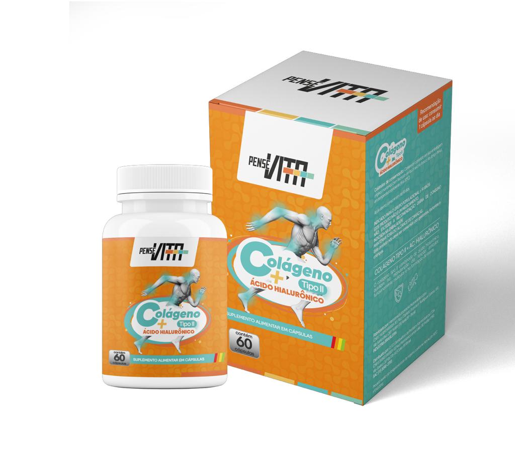 PenseVita-Colageno-Tipo-II---Acido-Hialuronico-com-60-capsulas