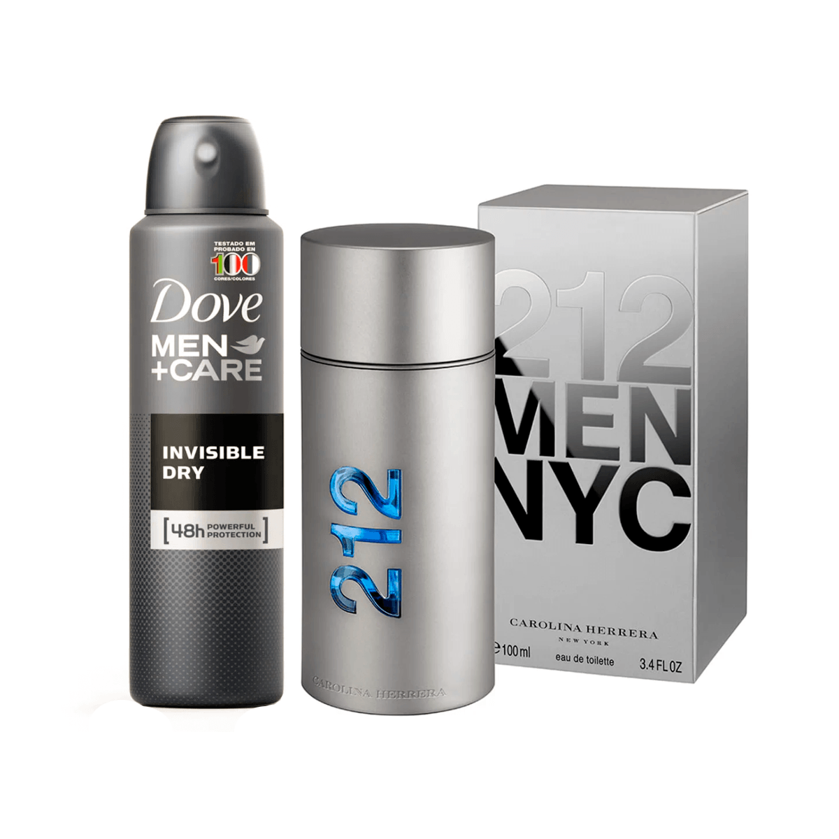 KIT-PERFUME-212-MEN-NYC-100ML-ANTITRANSPIRANTE-AEROSOL-NIVEAL-MEN-CARE-INVISIBLE-DRY
