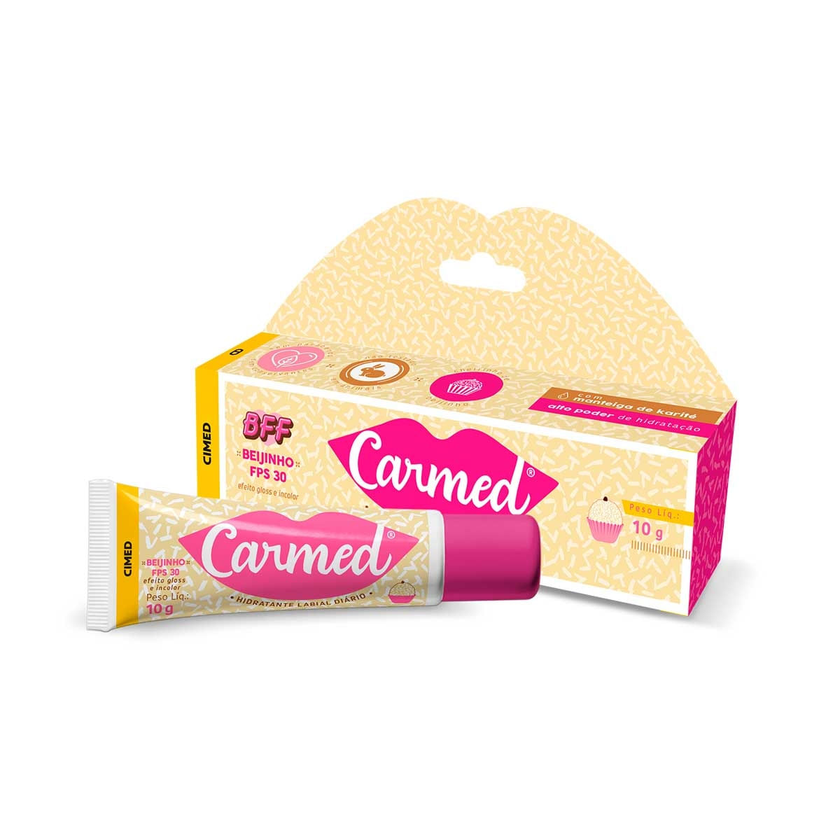 Hidratante-Labial-Carmed-BFF-Beijinho-Efeito-Gloss-10g