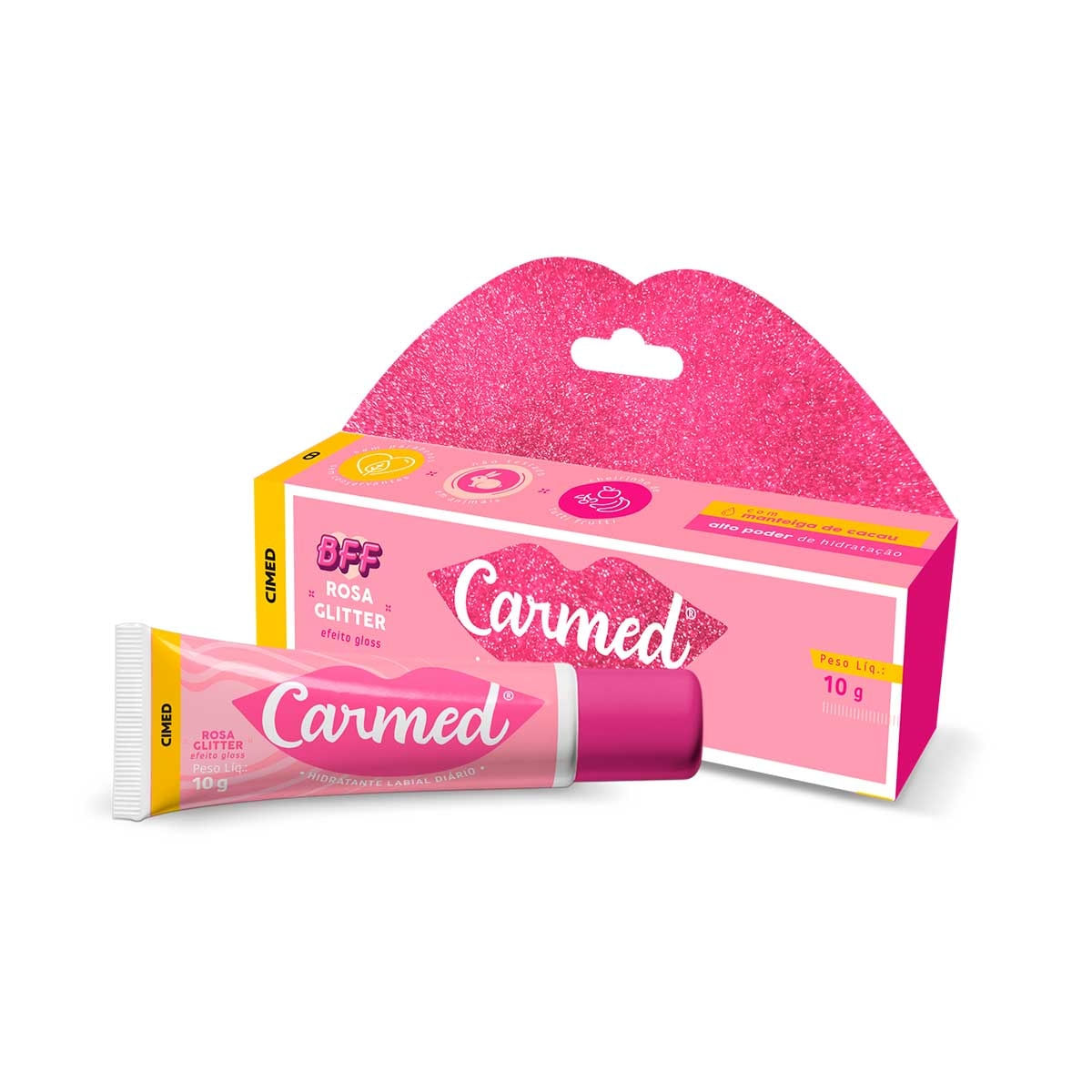 Hidratante-Labial-Carmed-BFF-Rosa-Glitter-Efeito-Gloss-10g