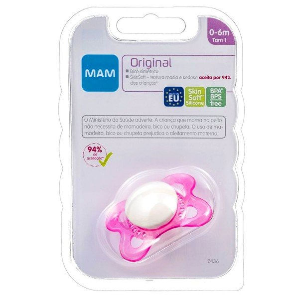 Chupeta-Mam-Original-Cor-Rosa-Tamanho-1-a-6-Meses-com-1-Unidade