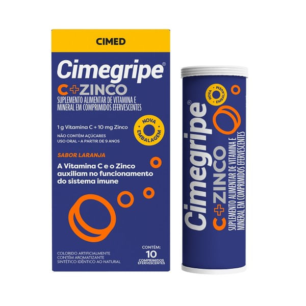 PenseVita Vitamina C + Zinco Com 10 Comprimidos Efervescentes - Pense Farma