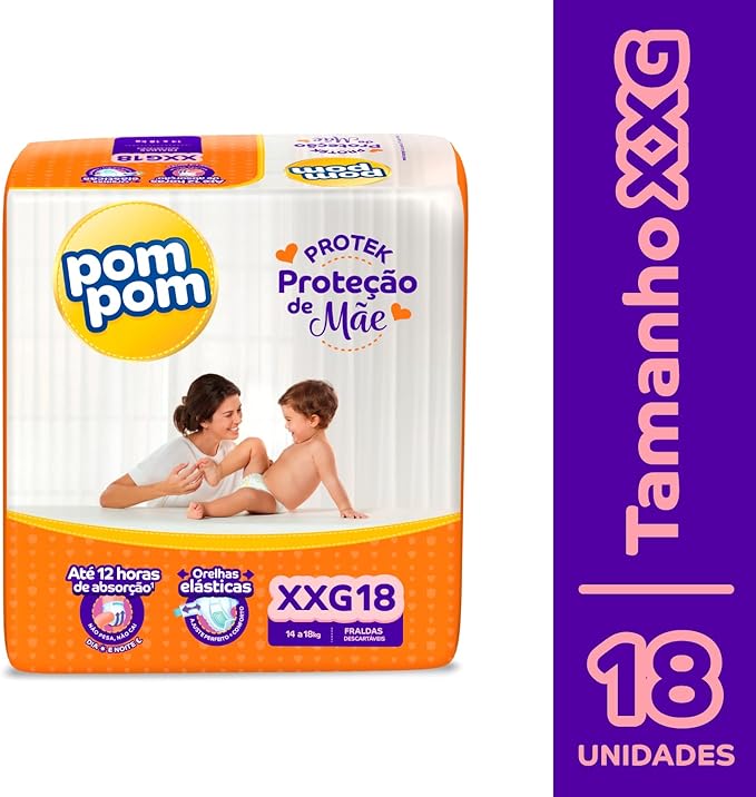Fralda-Pom-Pom-Protek-Protecao-de-Mae-Jumbo-Xxg-com-18-unidades