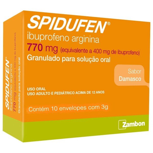 Spidufen-Ibuprofeno-400mg---Arginina-370mg-Granulado-Sabor-Damasco-para-Solucao-Oral-10-envelopes-3g