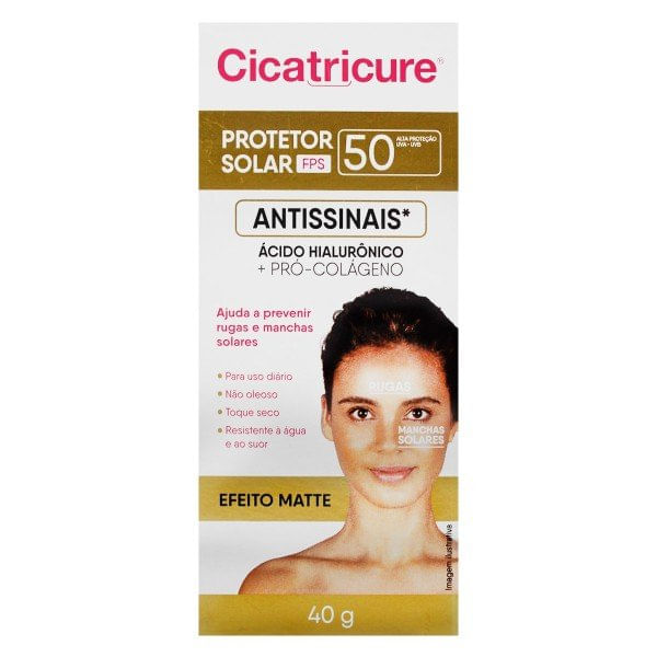 Protetor-Solar-Cicatricure-Antissinais-FPS-50-Efeito-Matte-com-40g
