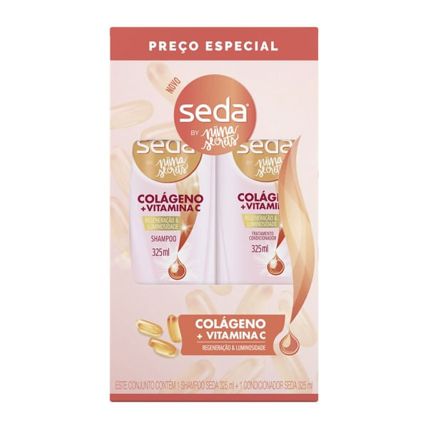 Kit-Seda-By-Niina-Secrets-Colageno-e-Vitamina-C-Shampoo---Condicionador-325ml