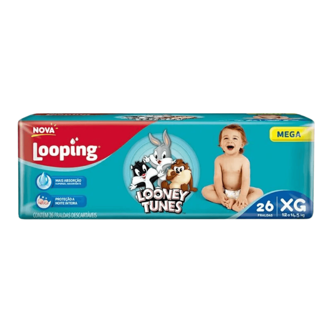 Fralda-Looping-Looney-Tunes-Mega-XG-26-Unidades