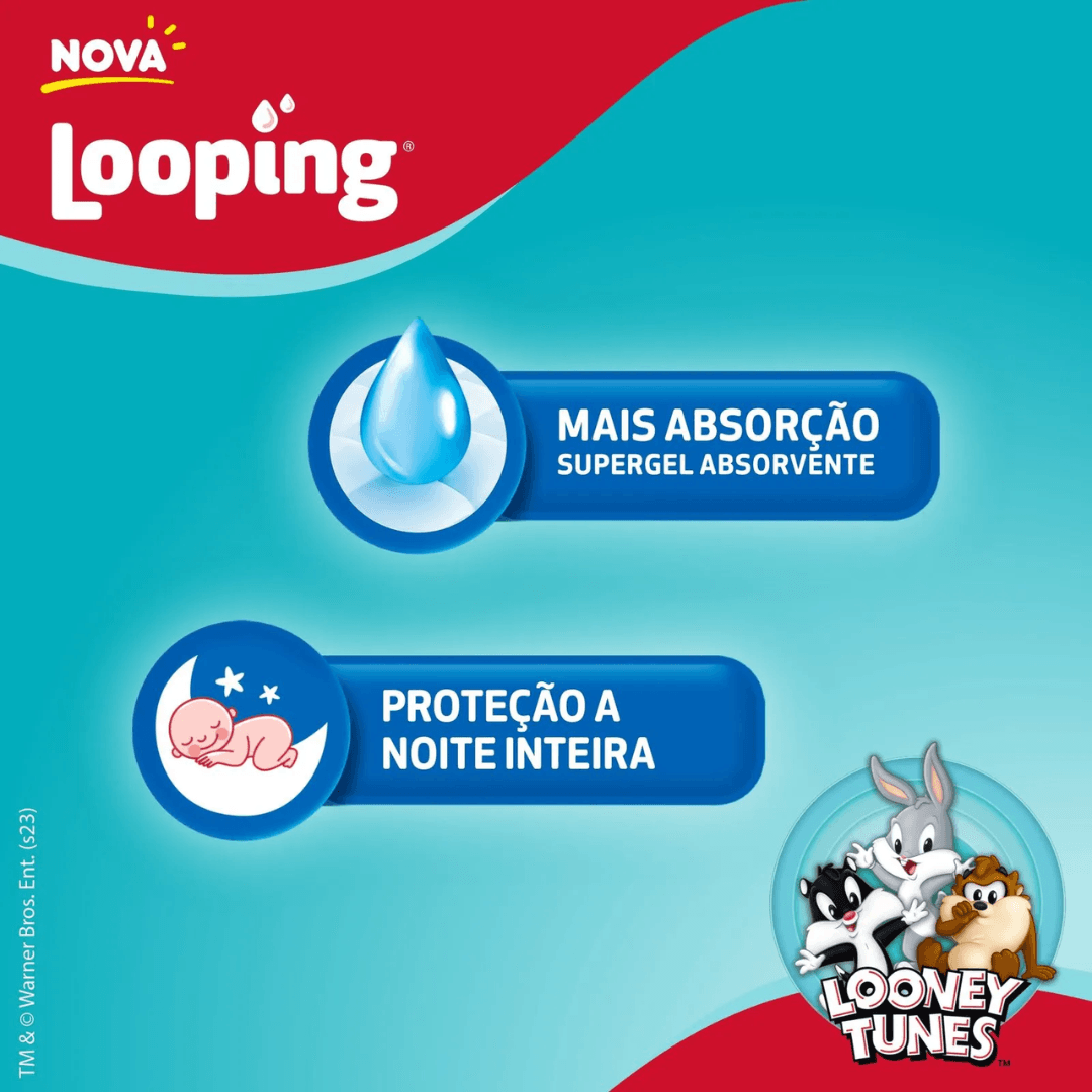 Fralda-Looping-Looney-Tunes-Mega-P-com-42-Unidades--1-
