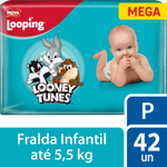 Fralda-Looping-Looney-Tunes-Mega-P-com-42-Unidades