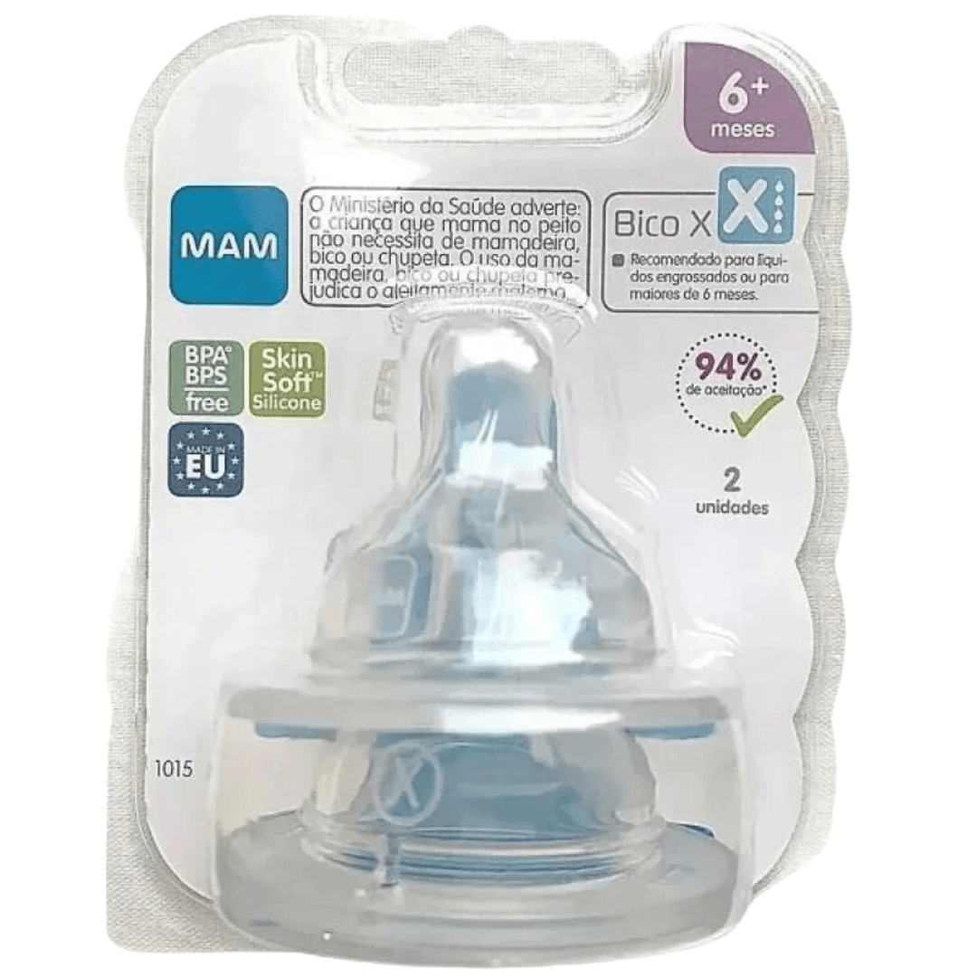 Bico-de-Mamadeira-MAM-X-Fluxo-Super-Rapido-6-Meses-com-2-unidades