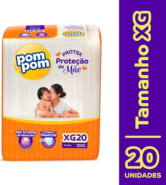 Fralda-Pom-Pom-Protek-Protecao-de-Mae-Jumbo-xg-com-20-Unidades