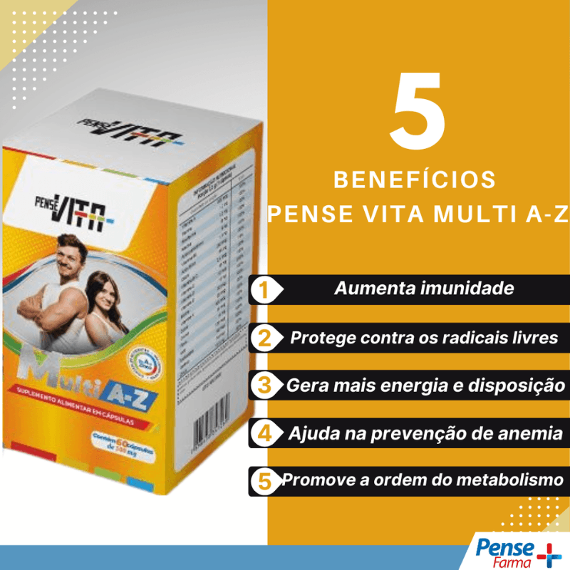 Encontraproduto.com.br - Kit Força Masculina PenseVita Homem + Testo Power + Multivitamínico A–Z com 60 cápsulas cada