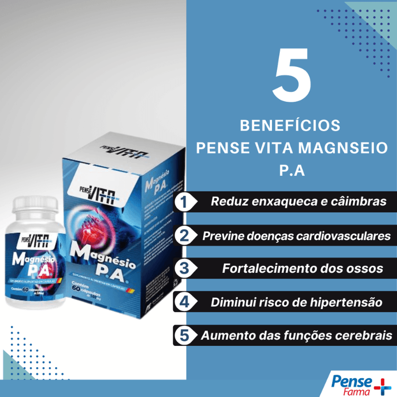 Encontraproduto.com.br - Kit Articulação Plus PenseVita Colágeno Tipo II + Cloreto de Magnésio PA com 60 cápsulas