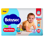 Fralda Babysec Ultrasec Shortinho Mega Tamanho M 26 Unidades Descartaveis