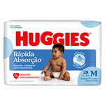 Fralda Huggies Rapida Absorcao M com 28 unidades