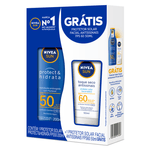 Kit Nivea Sun Protetor Solar Protect - Hidrata FPS 50 com 200ml + Protetor Solar Facial Beauty Expert Controle de Oleosidade FPS 60 com 50g