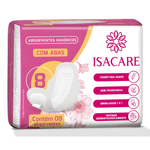 Absorvente-Isacare-8-Unidades-Cobertura-Suave-Sem-Perfume-com-Abas