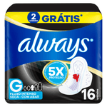 Absorvente Always Noites Tranquilas Cobertura Seca Com Abas com 16 unidades